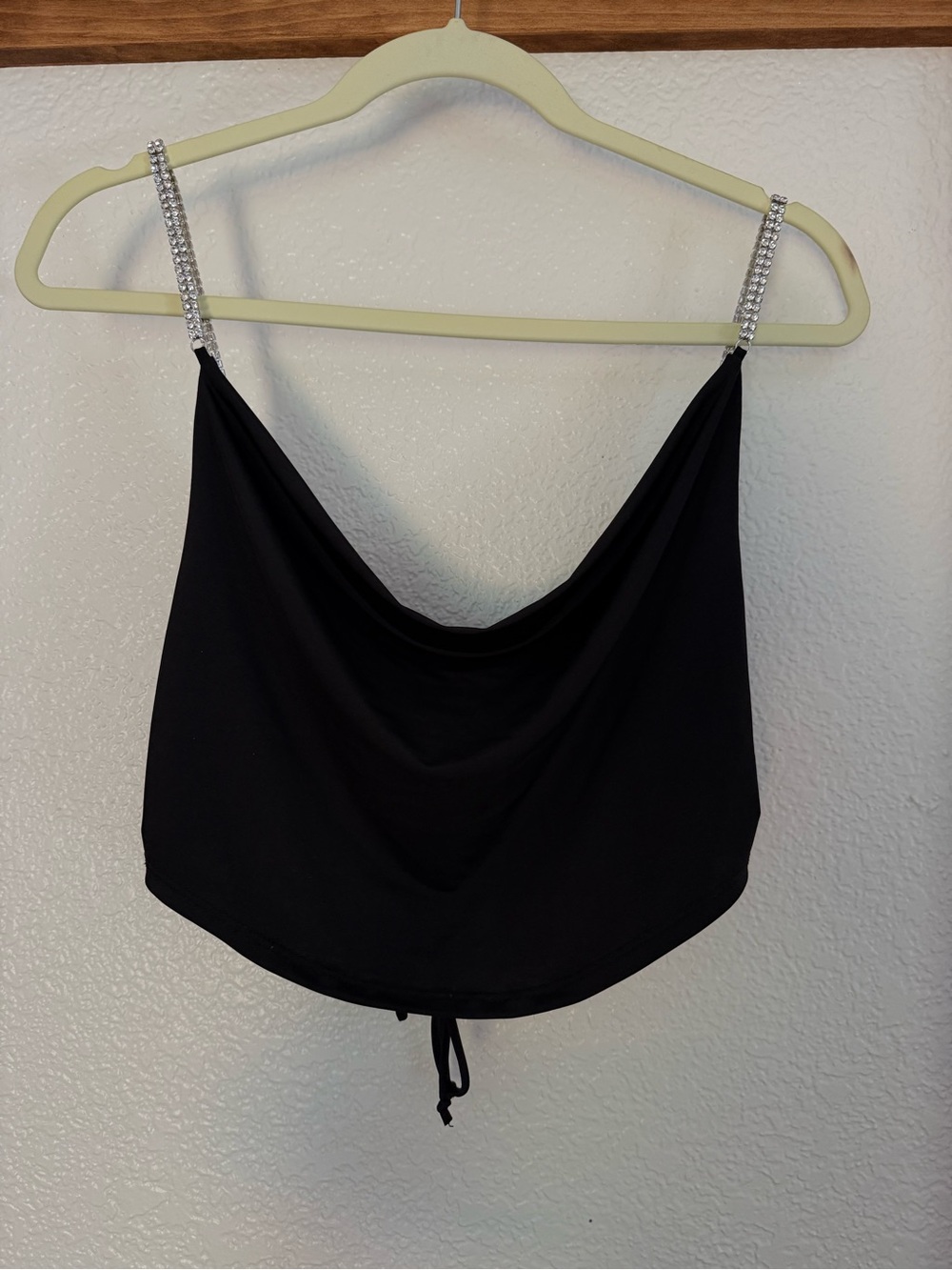 Windsor Black Cowl Neck Camisole with Rhinestone Straps